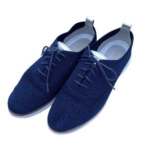 Cole Haan Men's Grand+ Stitch Wing Tip Oxford Navy‎ Blue, Size 9.5